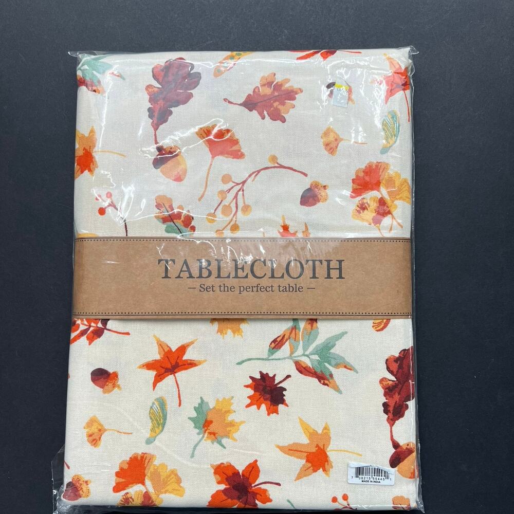 Fall Foliage printed 60”x84” tablecloth